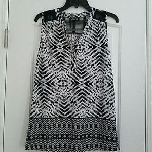 Black & White Sleeveless Top